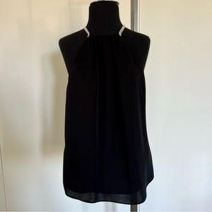 NWOT Halston Sexy back black halter neck top size S